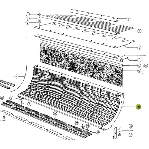 Standard Concave for Claas combine harvester. OEM 6017521 , CL-601-752R, Claas combine parts