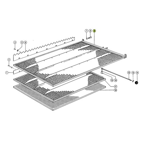 Upper sieve, frogmouthsieve for Claas combine harvester. OEM 7251391 , CL-725-139R, Claas combine parts
