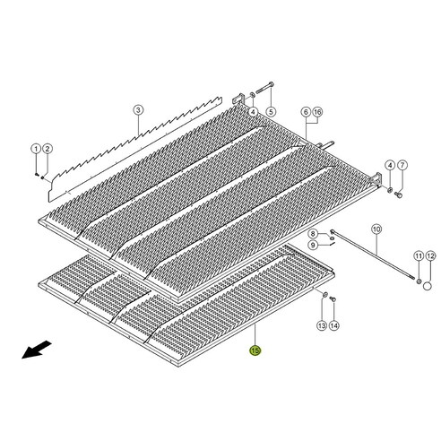 7251401 Lower sieve PW3 (10 mm, standard) fits Claas Avero, Dominator CL-725-140R