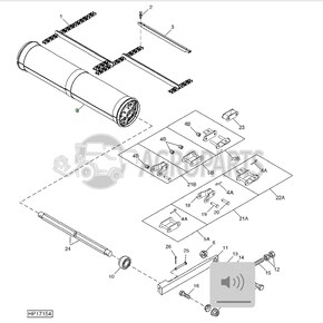 Feeder house drum for John Deere combines, AH218323 , JD-AH218323R, John Deere combine parts