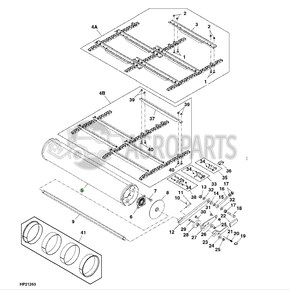 Feeder house drum for John Deere combines, AH220242 , JD-AH2020242R, John Deere combine parts