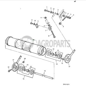 Feeder house drum for John Deere combines, AZ51832 , JD-AZ51832R, John Deere combine parts