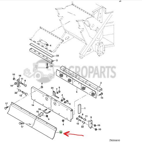 Deflector for John Deere combines, Z78973 , JD-Z78973R, John Deere combine parts