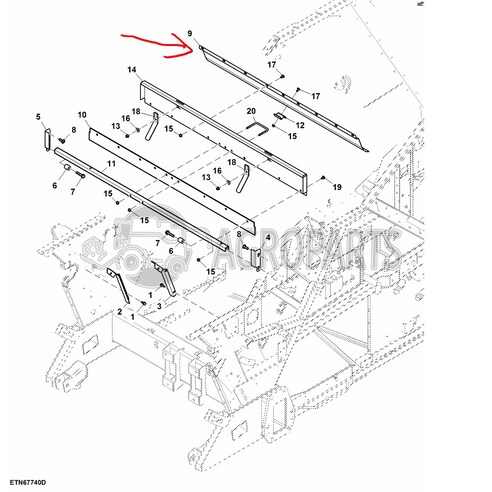 Deflector for John Deere combines, Z78973 , JD-Z78973R, John Deere combine parts
