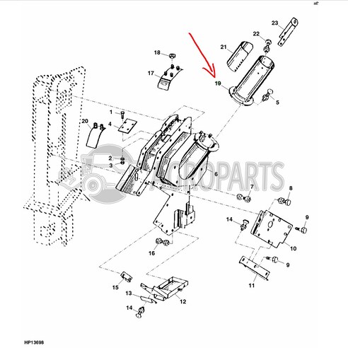 AH135445 Upper clean grain loader auger housing fits John Deere JD-AH135445R