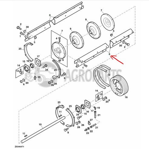 Beater blade for John Deere combines, H147788 , JD-H147788R, John Deere combine parts