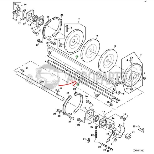 Beater blade for John Deere combines, H147789 , JD-H147789R, John Deere combine parts