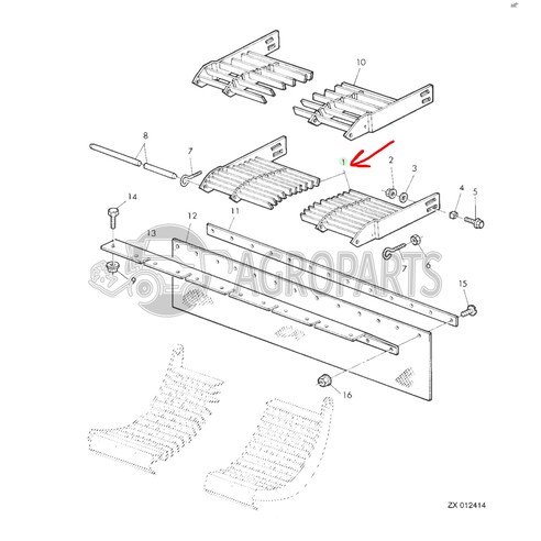 Concave grate for John Deere combines, AH151120 , JD-AH151120R, John Deere combine parts