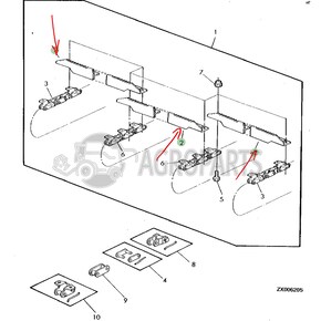 Feeder conveyor slat for John Deere combines, Z62287 , JD-Z62287R, John Deere combine parts