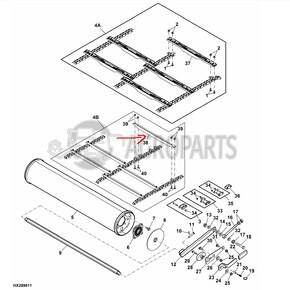 Feeder conveyor slat for John Deere combines, H206436 , JD-H206436R, John Deere combine parts