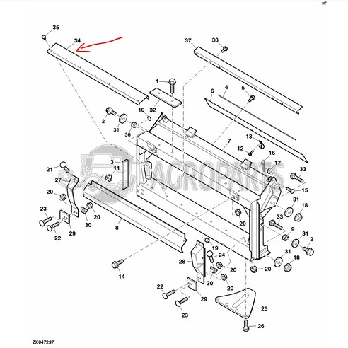 Feedr house plate for John Deere combines, Z100407 , JD-Z100407R, John Deere combine parts