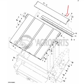 Feedr house floor sheet for John Deere combines, AZ100575 , JD-AZ100575R, John Deere combine parts