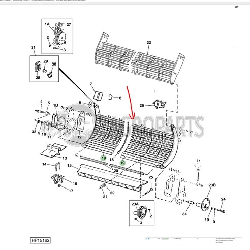 AH136605 Concave (14 Cross Bars) fits John Deere JD-AH136605R