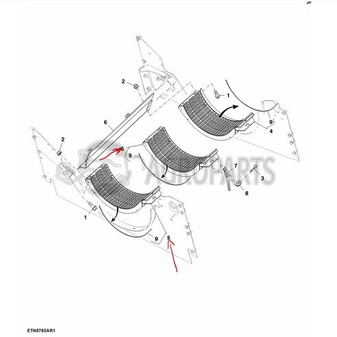 Concave Hardened for John Deere combines, AXE28964 , JD-AXE28964KR, John Deere combine parts