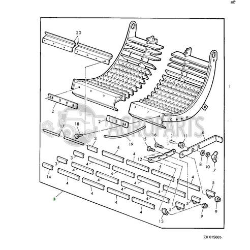 Concave for John Deere combines, AZ50490 , JD-AZ50490R, John Deere combine parts