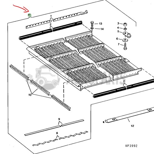 Bottom Sieve for John Deere combines, AH130159 , JD-AH130159R, John Deere combine parts