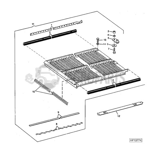 Bottom Sieve for John Deere combines, AH130160 , JD-AH130160R, John Deere combine parts
