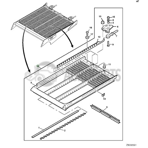 AH172954 Sieve element adjustable fits John Deere JD-AH172954R