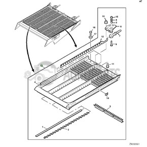 Bottom Sieve for John Deere combines, AH172955 , JD-AH172955R, John Deere combine parts