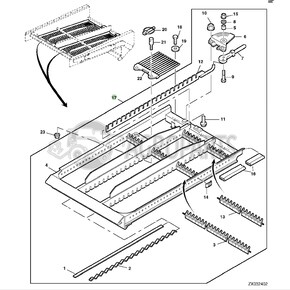 Upper sieve, chaffer LH for John Deere combines, AH202064 , JD-AH202064R, John Deere combine parts