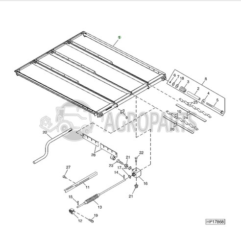Sieve, chaffer for John Deere combines, AH211944 , JD-AH211944R, John Deere combine parts