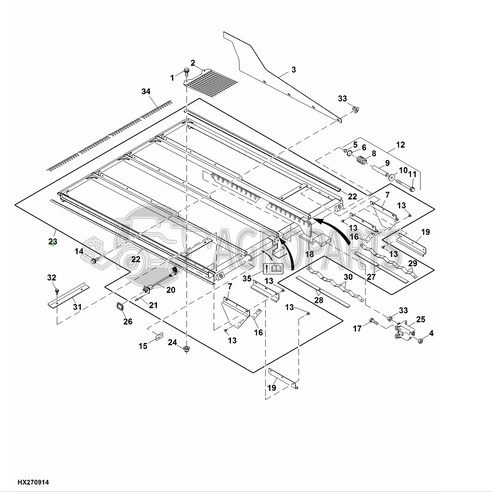 Sieve, chaffer for John Deere combines, AXE20455 , JD-AXE20455R, John Deere combine parts