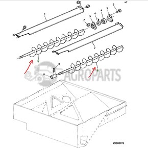 Grain tank auger for John Deere combines, AZ46034 , JD-AZ46034R, John Deere combine parts