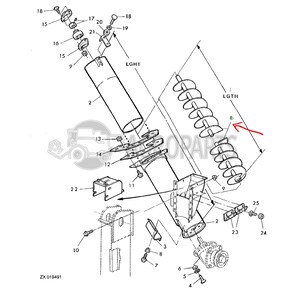 Grain tank filling auger for John Deere combines, AZ52361 , JD-AZ52361R, John Deere combine parts