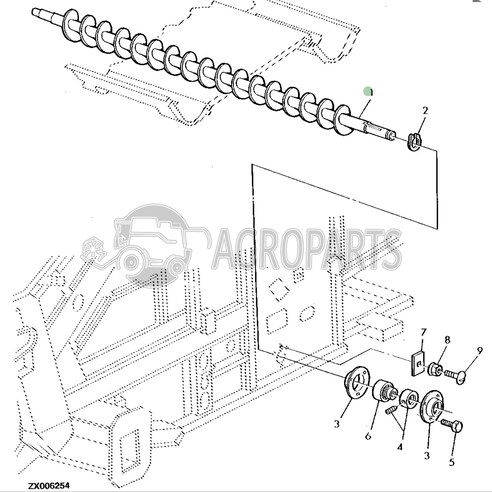 Auger for John Deere combines, AZ64088 , JD-AZ64088R, John Deere combine parts