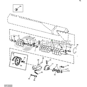 Horizontal unloading auger for John Deere combines, AH143727 , JD-AH143727R, John Deere combine parts