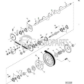 AH146322 Lower tailings auger fits John Deere JD-AH146322R AH146322 Lower tailings auger fits John Deere JD-AH146322R