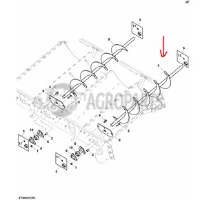 Conveyor auger for John Deere combines, AH146786 , JD-AH146786R, John Deere combine parts