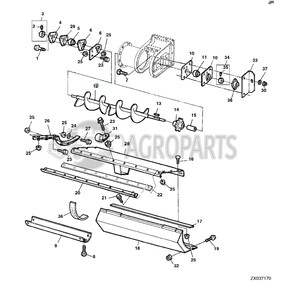 AH162153 Clean grain lower auger fits John Deere JD-AH162153R AH162153 Clean grain lower auger fits John Deere JD-AH162153R