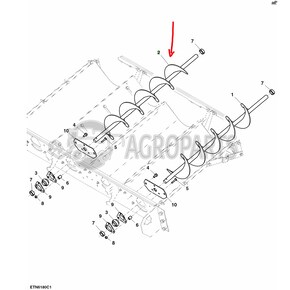 AH168285 Conveyor auger RH fits John Deere JD-AH168285R AH168285 Conveyor auger RH fits John Deere JD-AH168285R