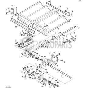 Shoe grain supply auger RH for John Deere combines, AH169021 , JD-AH169021R, John Deere combine parts