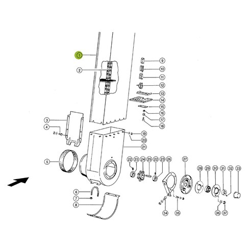 Elevator housing for Claas combine harvester. OEM 6827622 , CL-682-762R, Claas combine parts