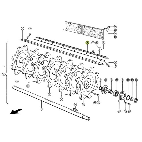 Rasp Bar / Beater Bar Set (RH+RH) for Claas combine harvester. OEM 1747640 , CL-174-764R, Claas combine parts