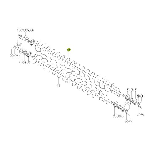 Grain tank auger HD for Claas combine harvester. OEM  3513902