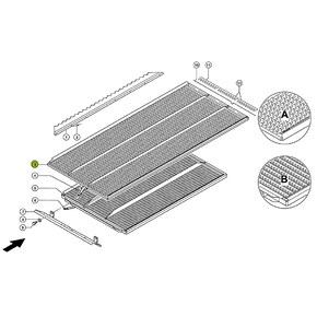 Upper sieve PW4 (25×28 mm, special) for Claas combine harvester. OEM  7360582