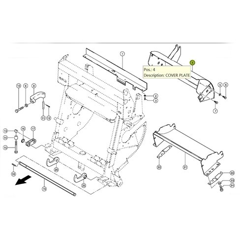 9874042 Drum upper cover fits Claas Jaguar