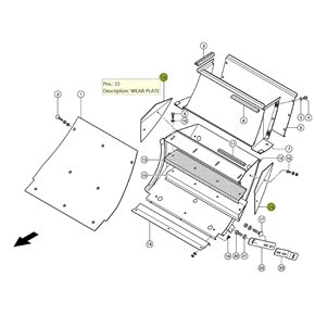 0763933 Wear plate LH fits Claas Jaguar 0763933 Wear plate LH fits Claas Jaguar