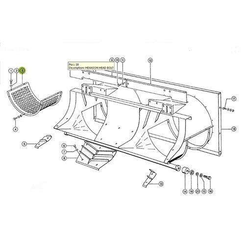 7514260 Separating grate 40x20 fits Claas Lexion CL-751-426R