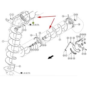 3561742 Grain tank unloading auger HD fits Claas Lexion