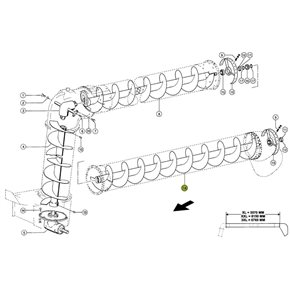 3533110 HD XL Grain tank unloading auger fits Claas Lexion