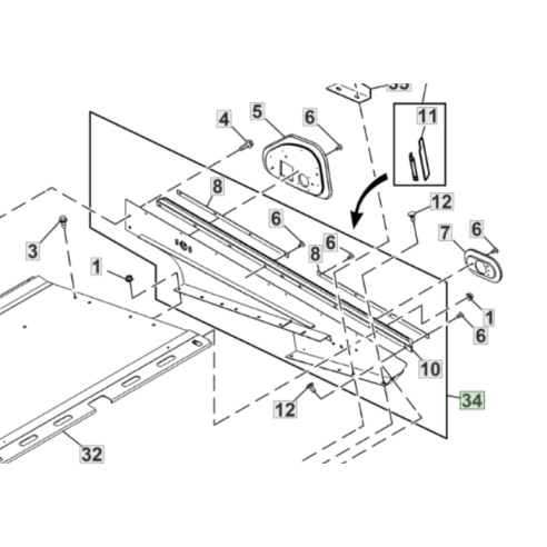 AH230511 Sieve frame fits John Deere JD-AH230511R