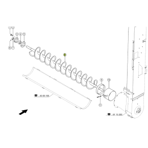 7572491 Returns auger fits Claas Lexion CL-757-249R 7572491 Returns auger fits Claas Lexion CL-757-249R