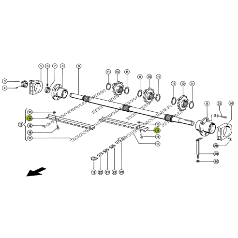 6305662 Serrated slat, conveyor bar RH fits Claas Lexion 630566