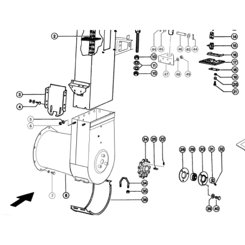 7954401 Elevator foot fits Claas Lexion CL-795-440R