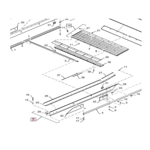 1322453C2 Rail, Chaffer (RH) fits Case IH