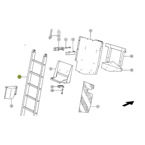 7398523 Rear Ladder fits Claas Lexion combine 739852